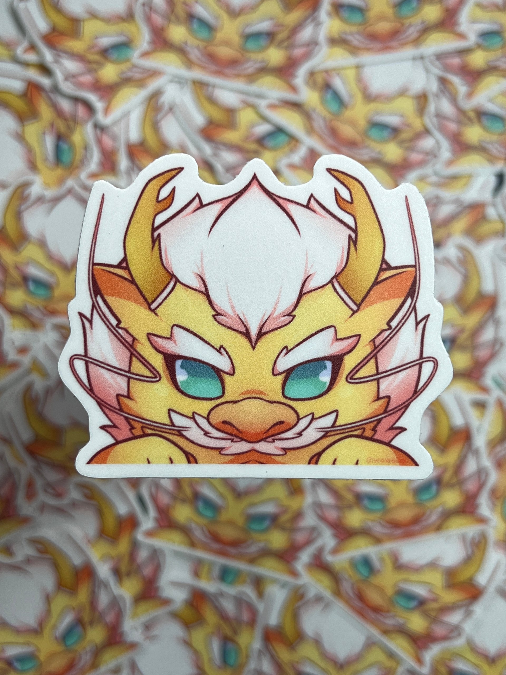 Four Symbols - Center Beast Yellow Dragon - Baby Peeker Sticker product image (1)