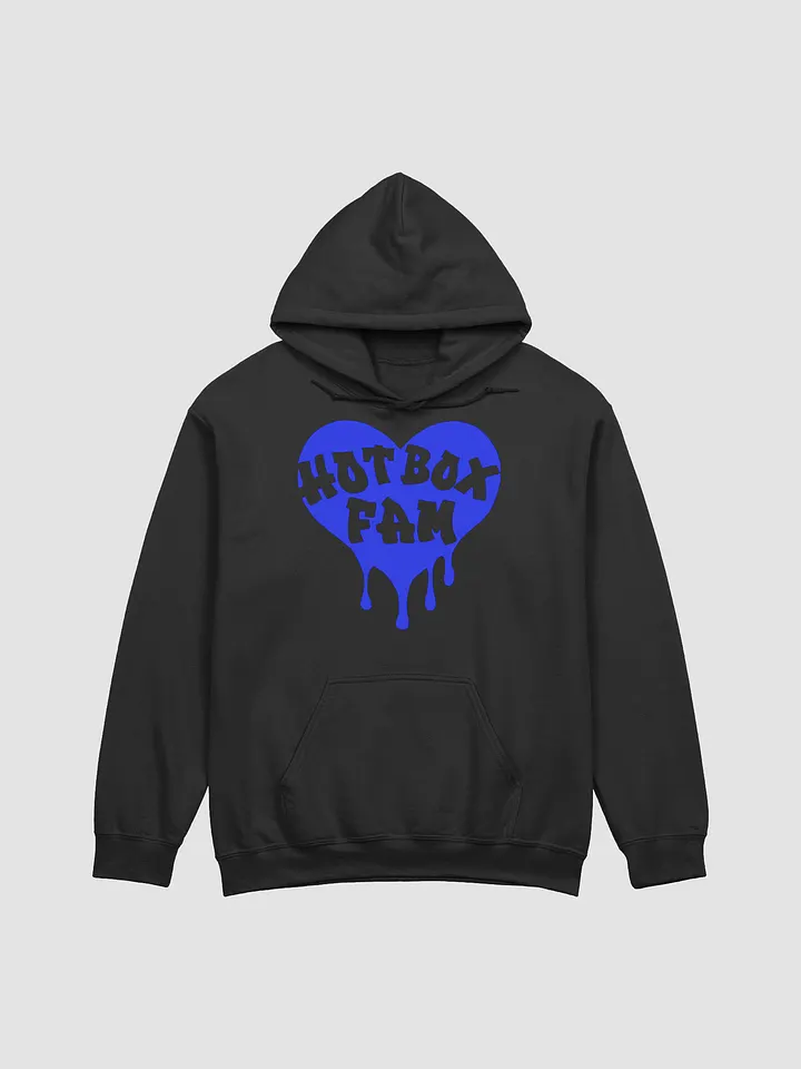 UNISEX HOT BOX FAM TRANSPARENT ROYAL BLUE HEART LOGO HOODIE product image (6)