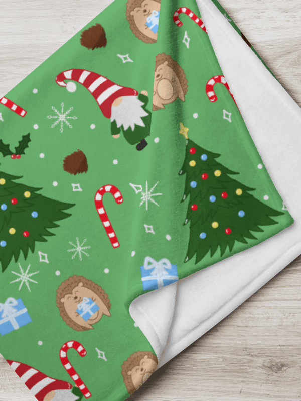 Christmas with my Gnomies in Green Throw Blanket product image (1)