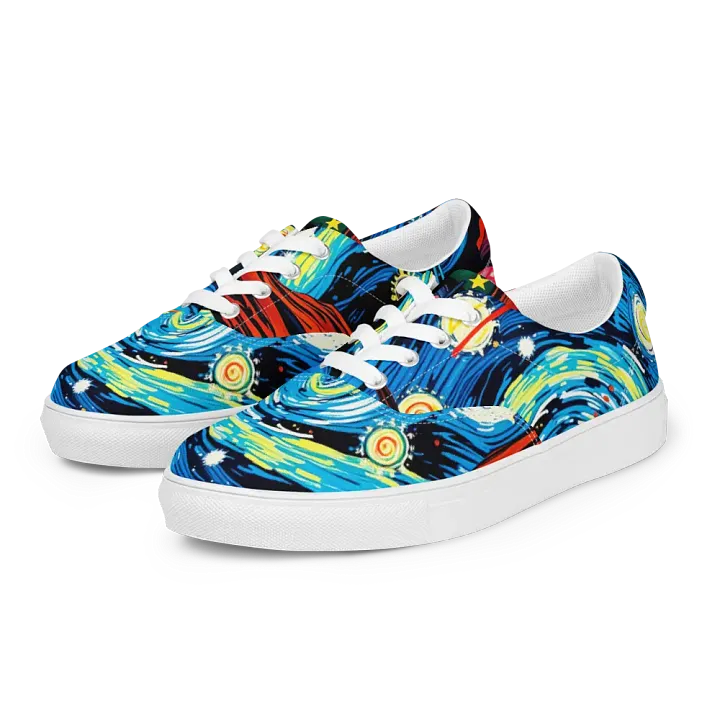 Starry Night Swirl Women's Canvas Shoes product image (2)