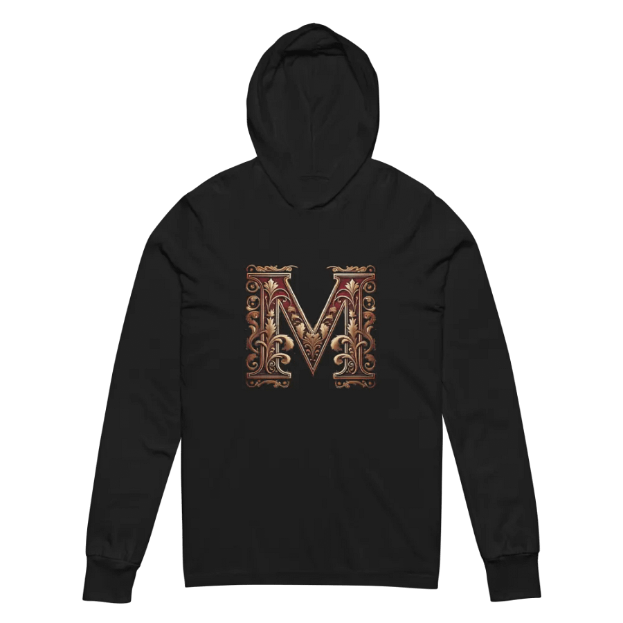 Elegant Floral Letter 'M' Hooded Tee product image (2)