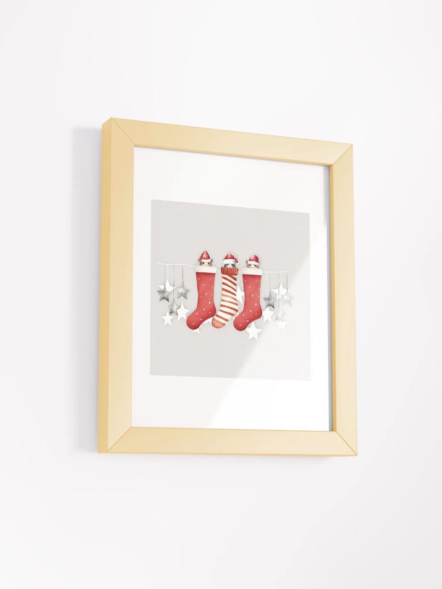 Whimsical Christmas Stockings Framed Matte Poster product image (37)