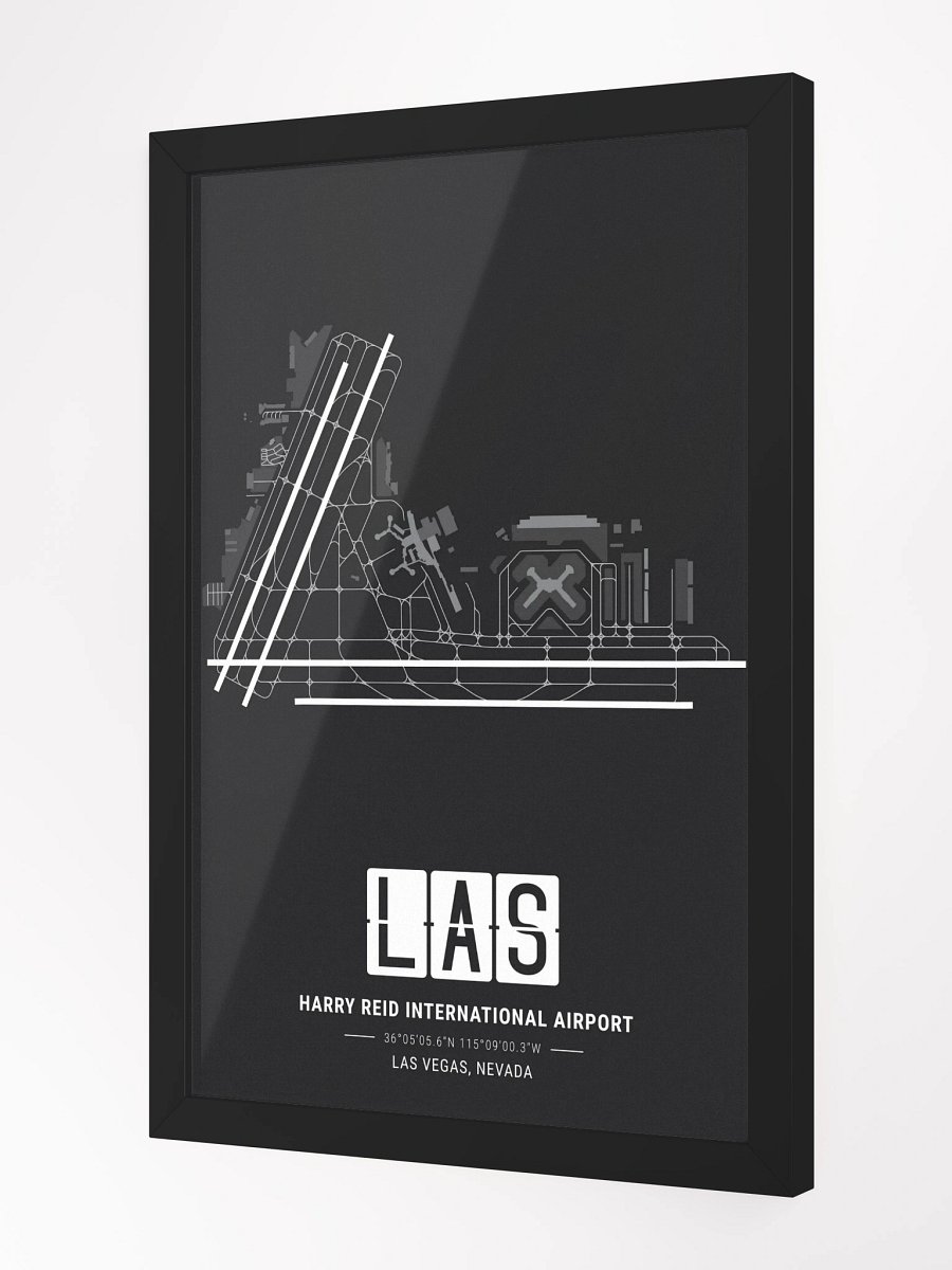 Framed Airport LAS Premium Map On Matt Paper product image (4)