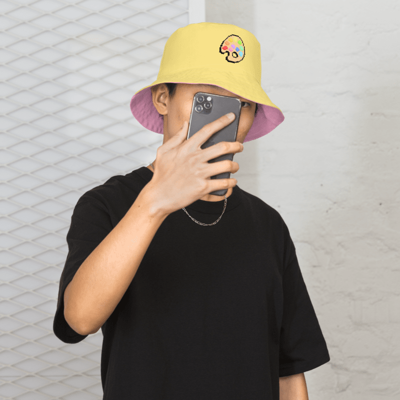 pixel pop reversable bucket hat product image (2)