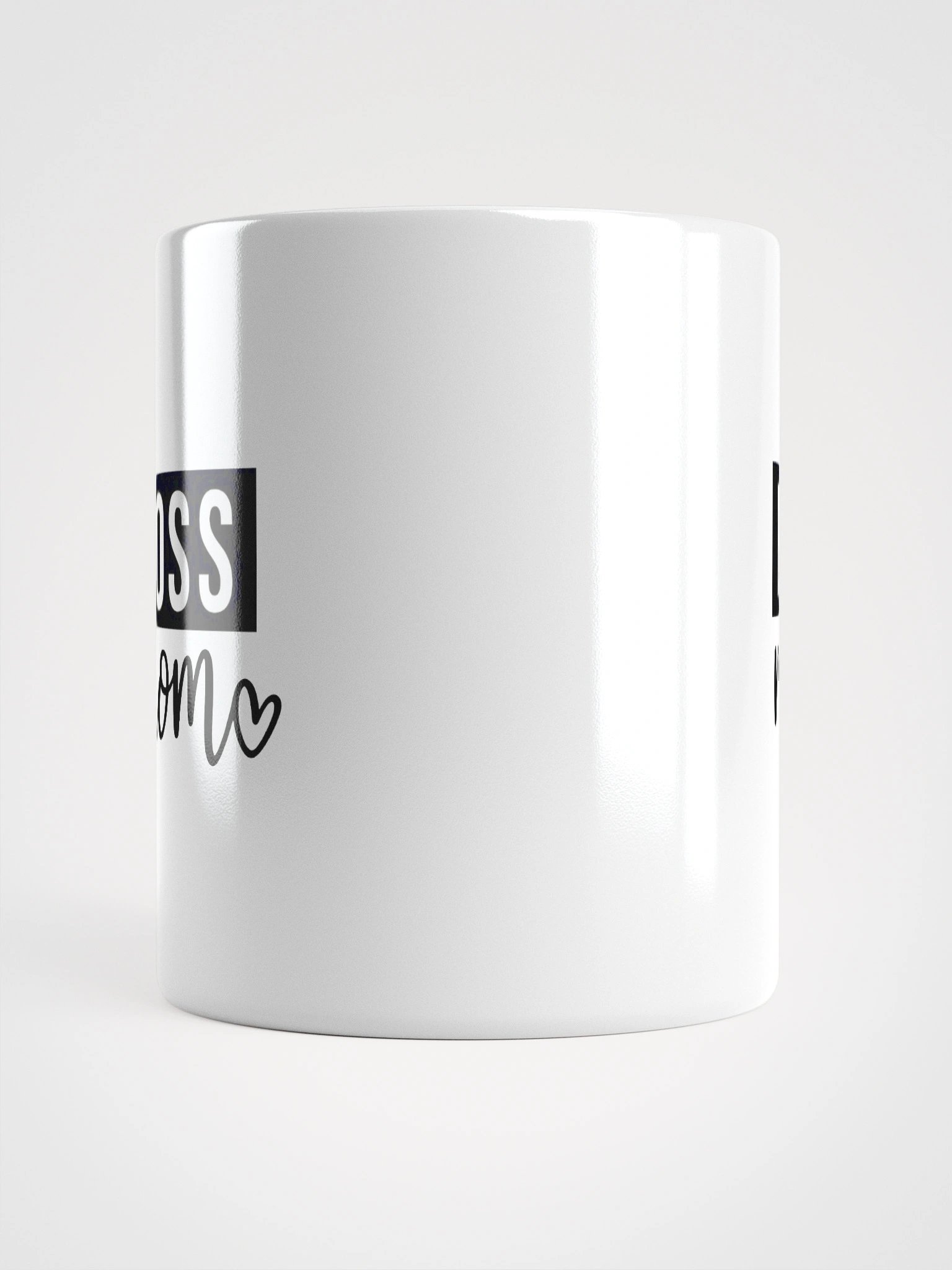 Boss Mom Mug – Bold Black Script on White Glossy Ceramic with Heart Accent product image (13)