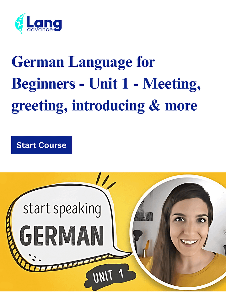 German Language for Beginners - Unit 1 - Meeting, greeting, introducing & more product image (1)