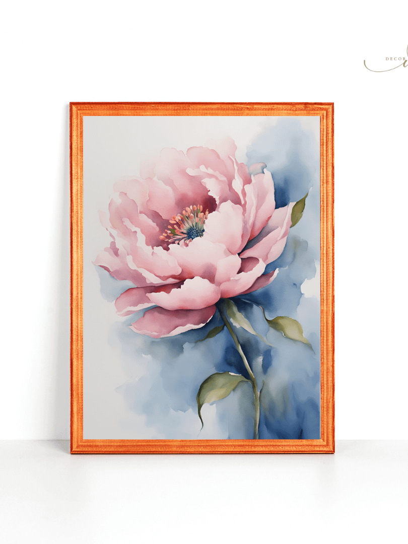 Watercolour Painting Printable Wall Art of PINK FLOWER product image (3)