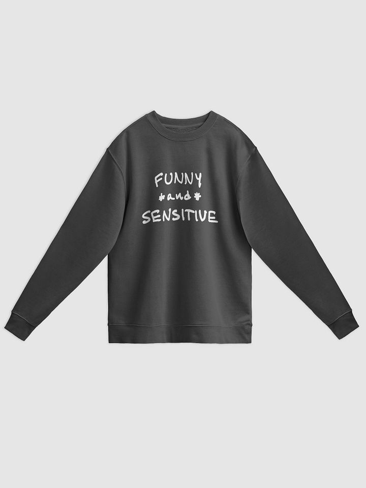 FUNNY *and* SENSITIVE (white design) printed pigment crewneck product image (1)