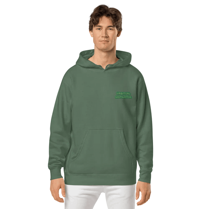 Habitual Instigator (L.C. moss design) embroidered pigment hoodie product image (13)