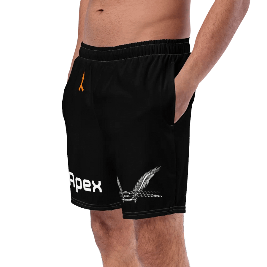White HApex Gear White Logo Cancer Awareness Orange Ribbon. Black Swim Trunks product image (9)