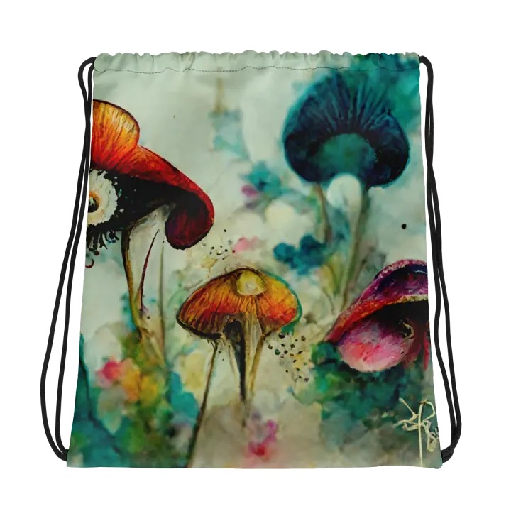 Psychedelic Mushroom Dream All-Over Drawstring Bag product image (1)