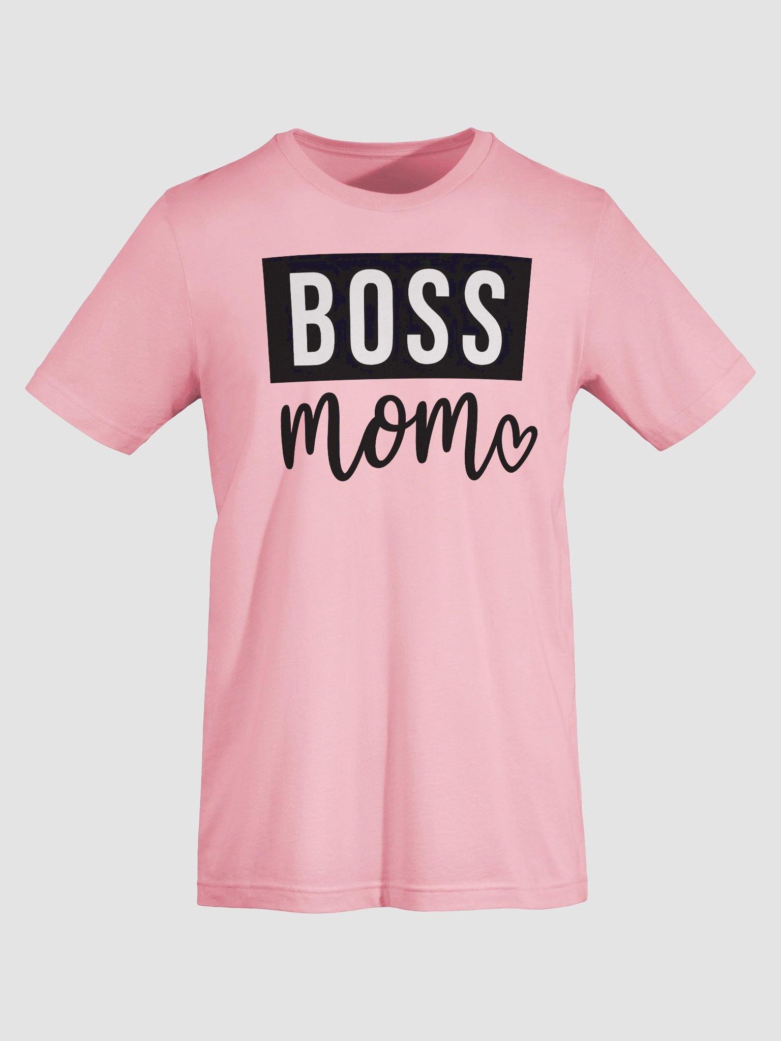 Boss Mom T-Shirt – Bold Monochrome Design with Heart Accent for Confident Moms product image (7)