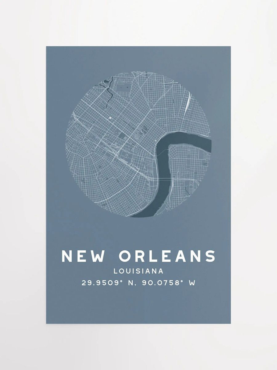 New Orleans Street Map Poster – Blue Minimalist Circular City Art product image (4)