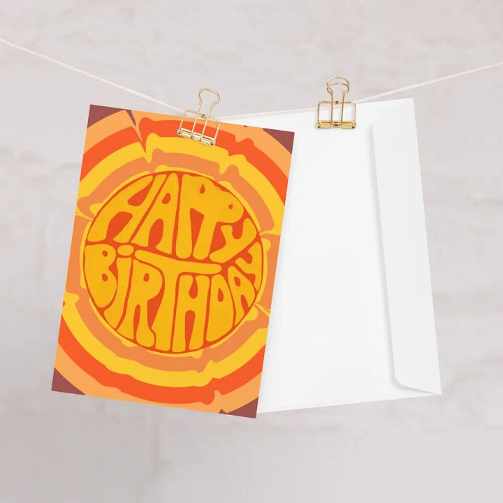 Happy Birthday retro portrait greetings card product image (1)