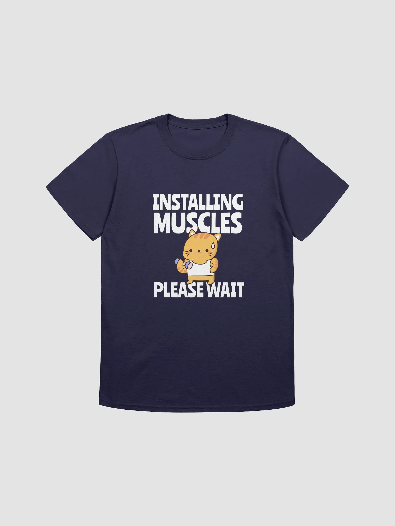 Chubby Cat Workout Cartoon T-Shirt product image (2)
