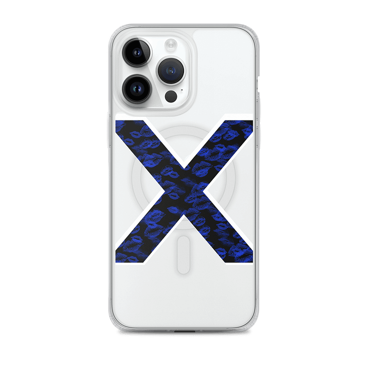 Black X Blue Lipstick Kisses Phone Case product image (1)