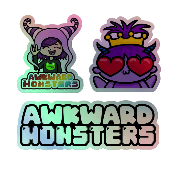 AwkwardMonsters Holo Stickers product image (1)