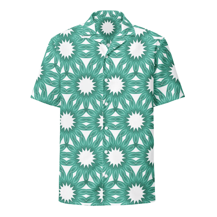 Hawaiian Style Shirt, Button Up, Unisex, White Bursts product image (1)
