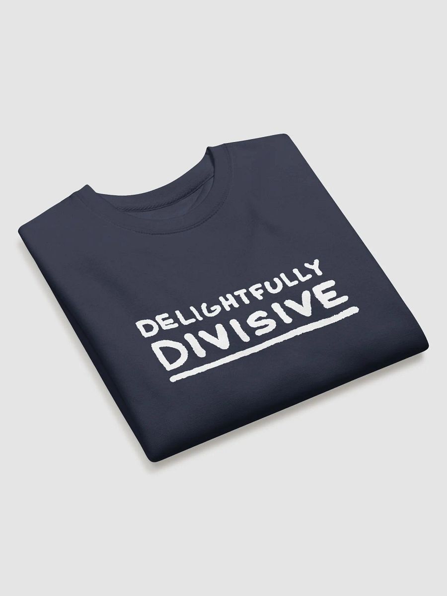 DELIGHTFULLY DIVISIVE (lg. white design) printed cotton crewneck product image (19)