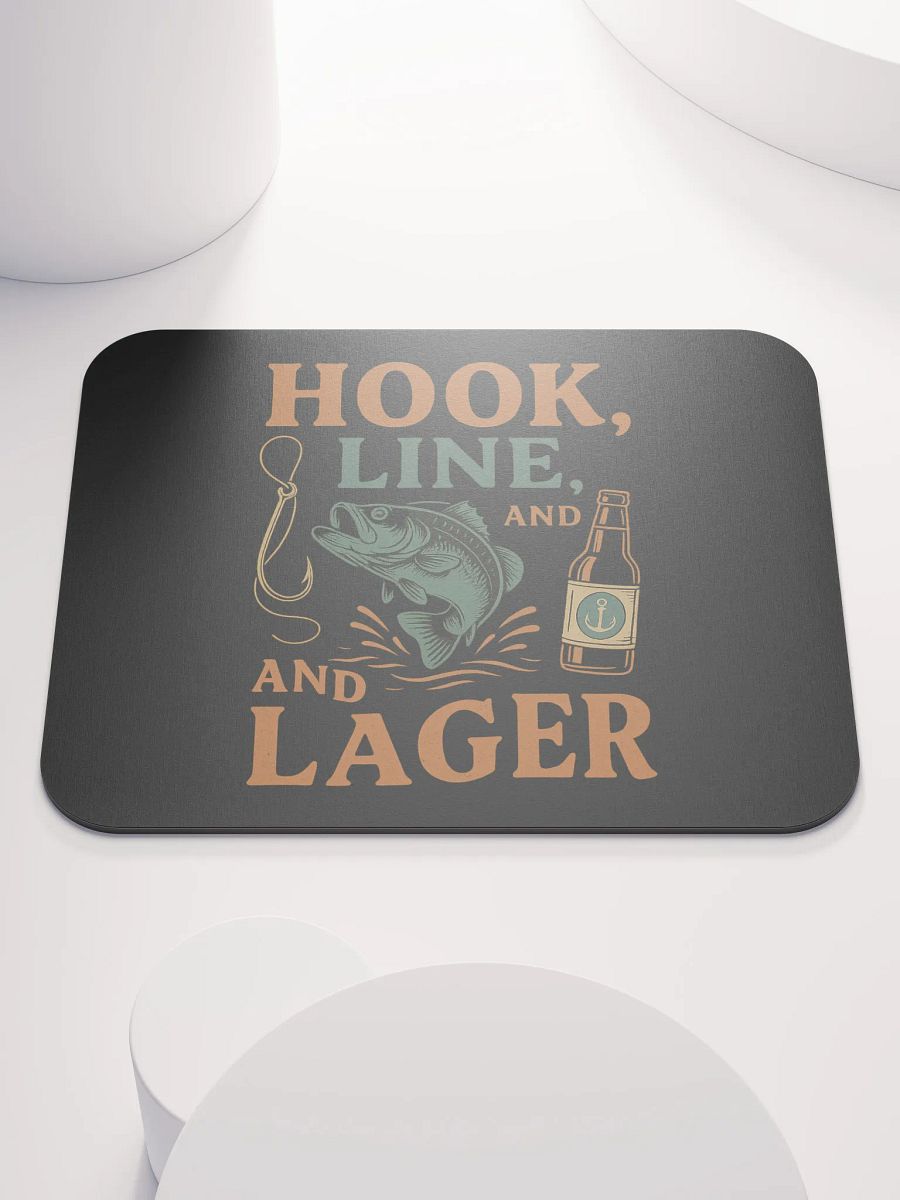 Fishing Mouse Pad – Hook, Line, & Lager Graphic product image (1)