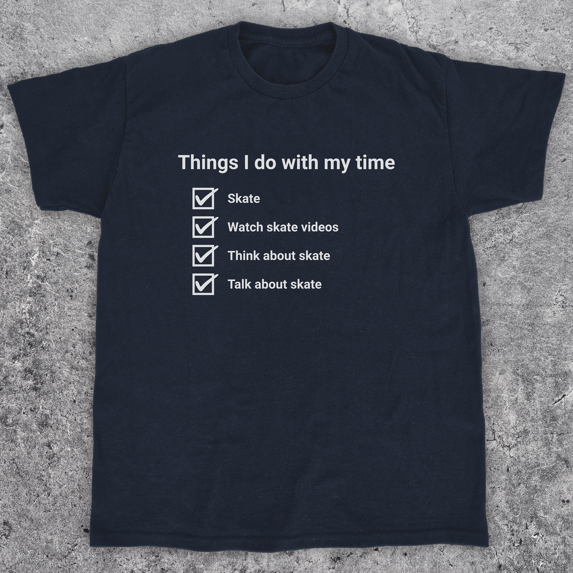 Things i do with my time, Funny skateboarding t-shirt, Unisex product image (1)