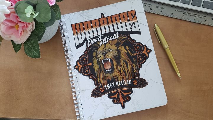 Warriors Don't Retreat They Reload Composition Size Coiled Notebook product image (2)