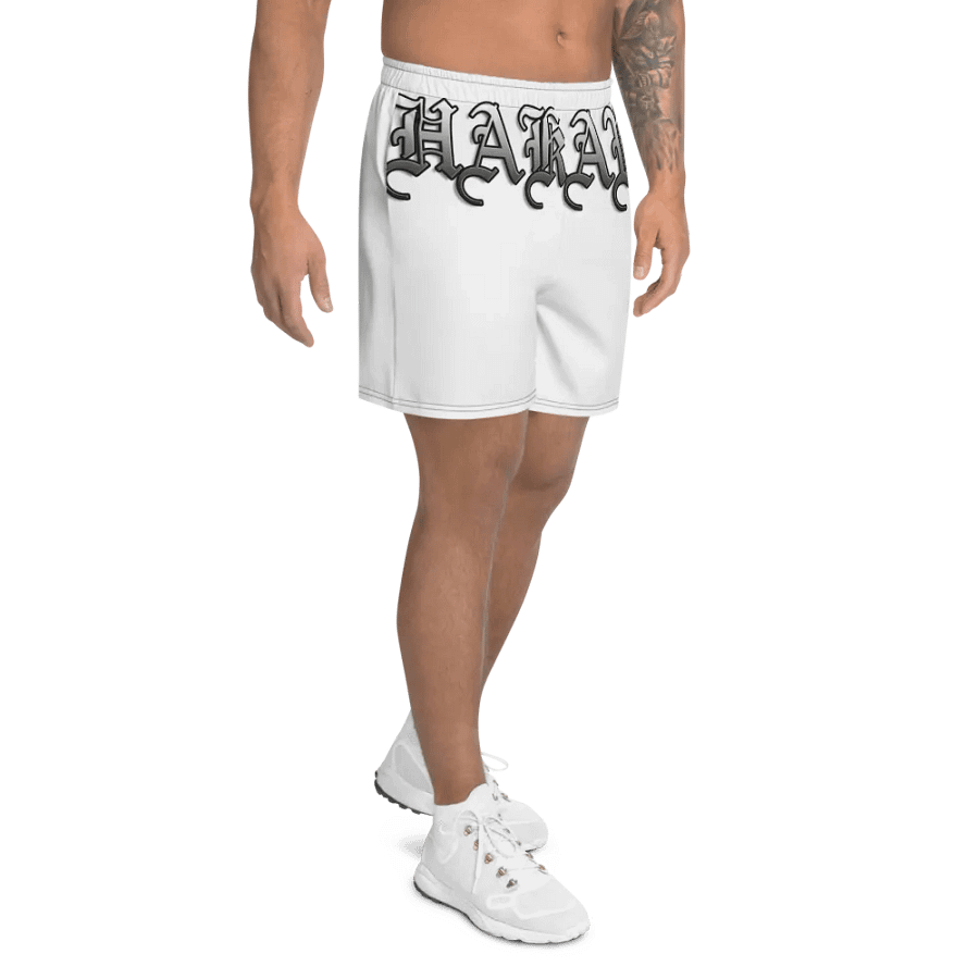 Unisex Athletic Shorts white/black design product image (8)