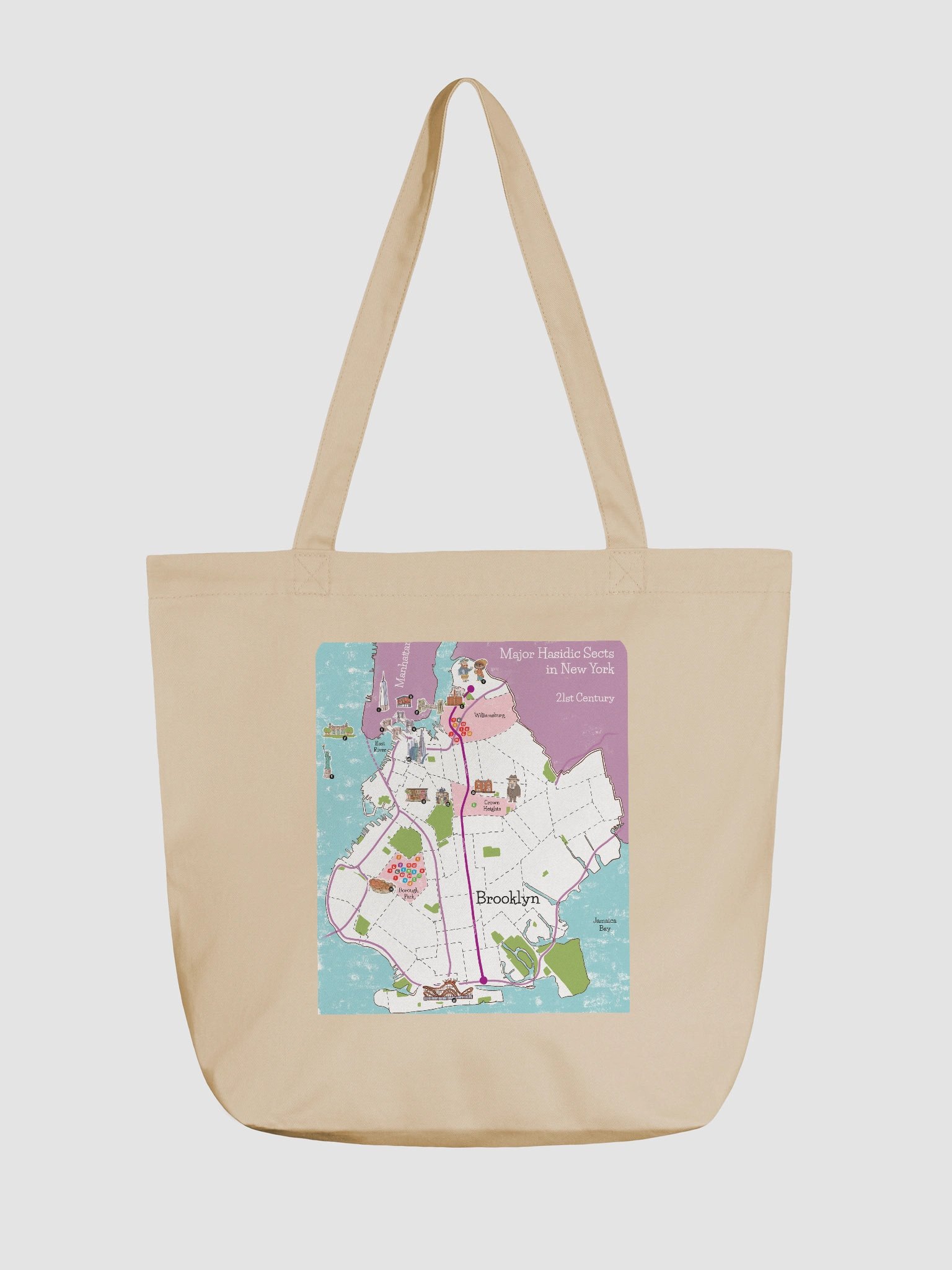 Hasidic Sects of NY Map Tote product image (1)