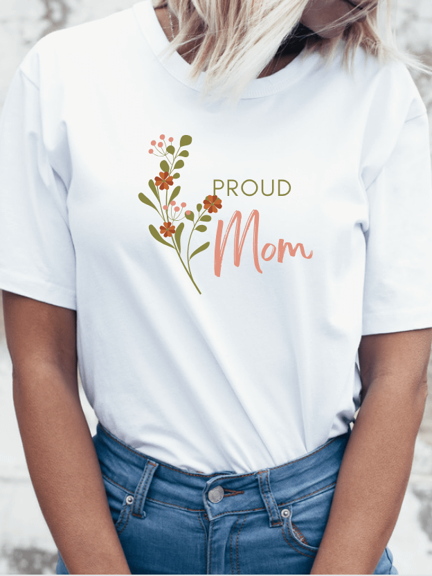 Proud Mom Floral T-Shirt product image (1)