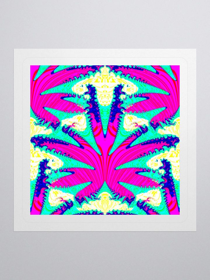 420 Twisted Budz Cannabis Sticker, Pink Pot Leaf Weird Stoner Art product image (1)