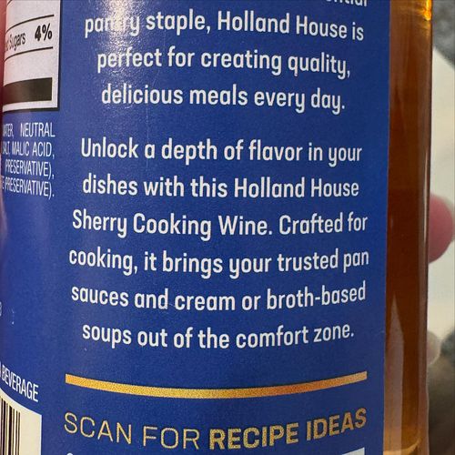 Do I want my sauces out of the comfort zone? Do I want a soup that makes me uncomfortable? 

#foodlabels #cookingsherry
