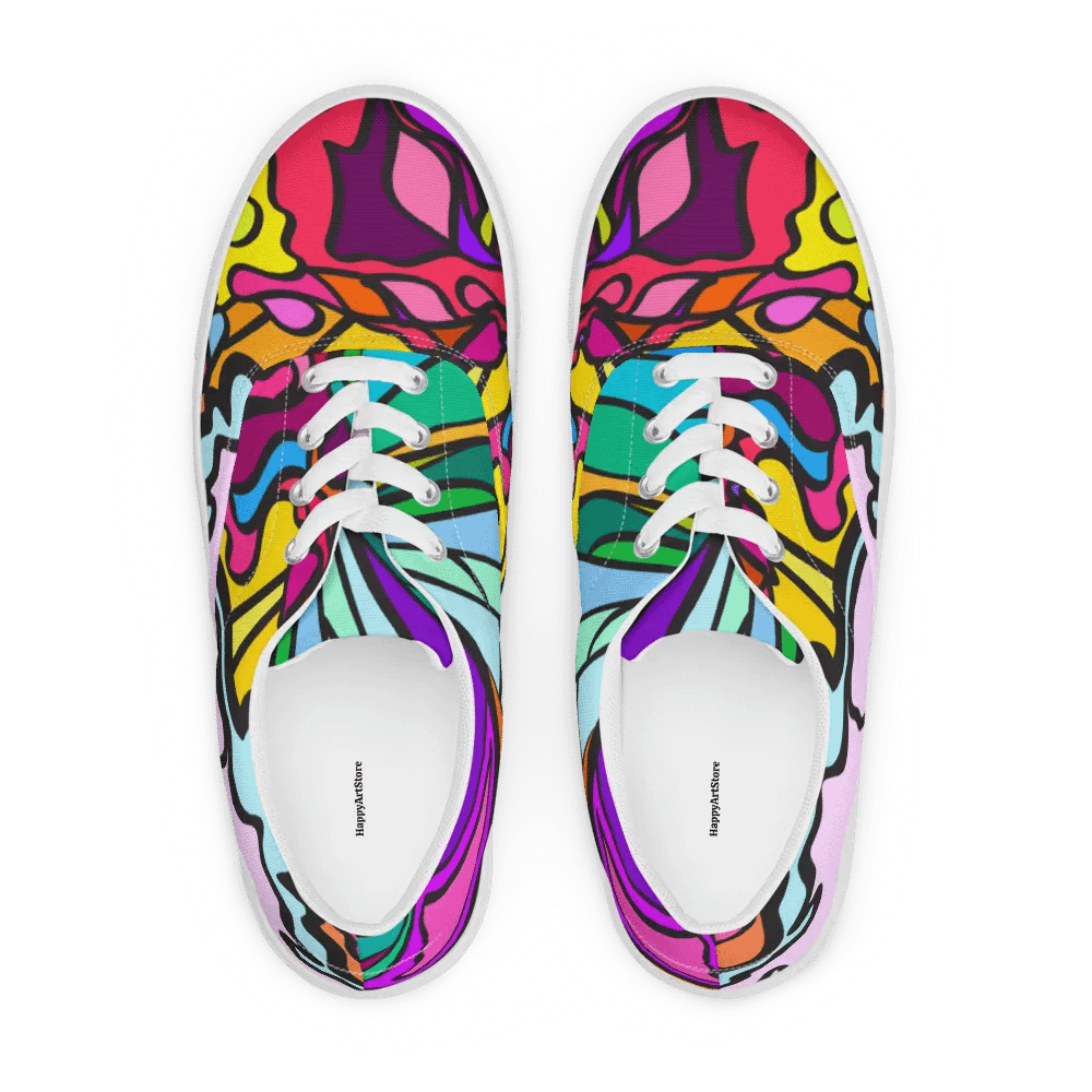 Vibrant Swirl Women's Canvas Shoes - Wave at Sunset product image (1)