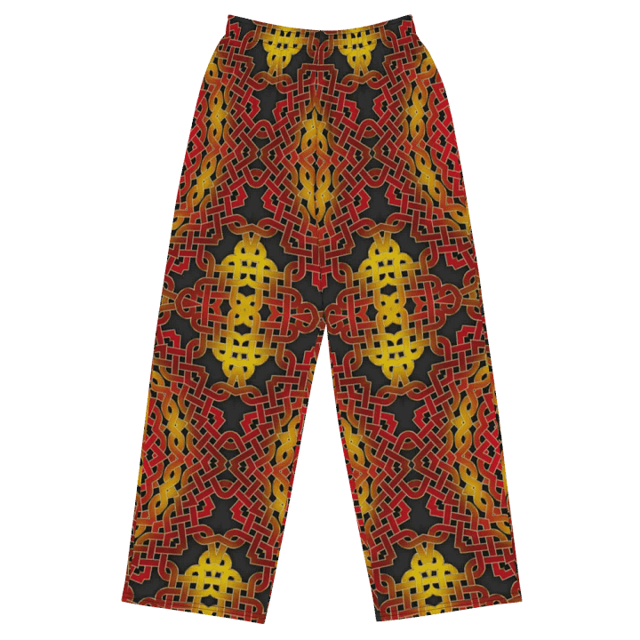 Orange and Gold Celtic Knot Kaleidoscope Wideleg Pants product image (1)