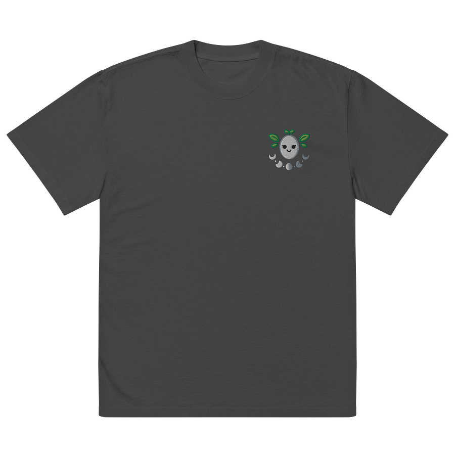 T-shirt Oversized Premium Rethaly lune masque joyeux plantes brodé product image (4)