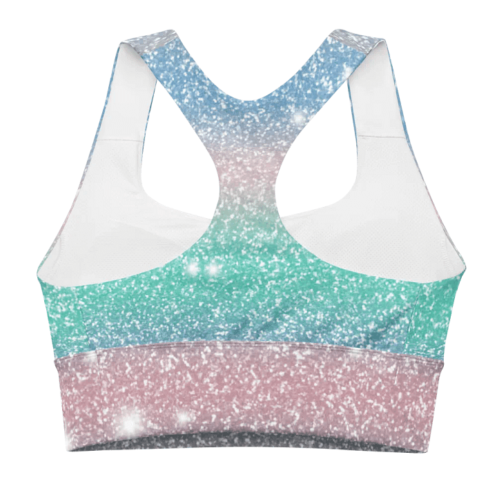 Glitter Unicorn Texture Design Longline Sports Bra - 4 product image (2)
