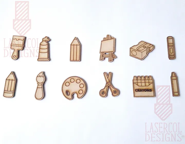Art Supplies Cut Outs and Stud Earrings - Laser Cut Files product image (2)