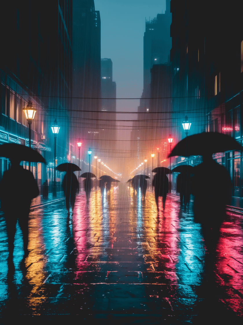 Rainy Night Cityscape Poster product image (1)