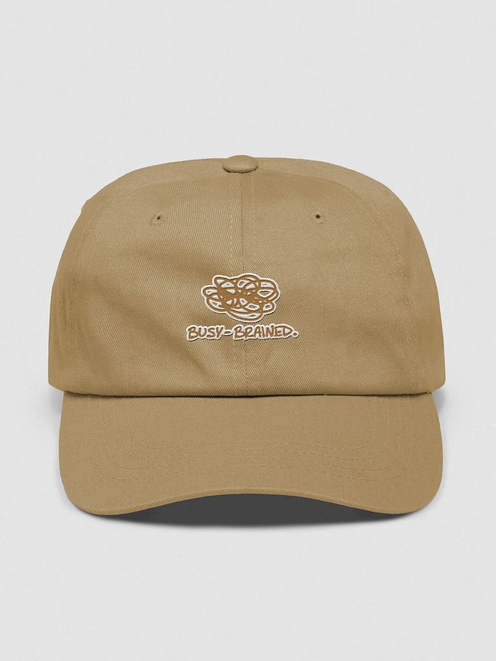 BUSY-BRAINED (brass + white lined design) classic dad hat product image (9)