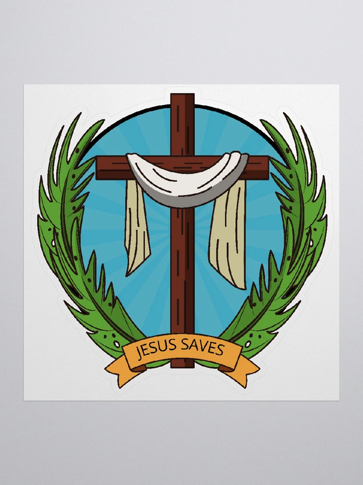 Palm Sunday Jesus Saves Cross Sticker product image (2)