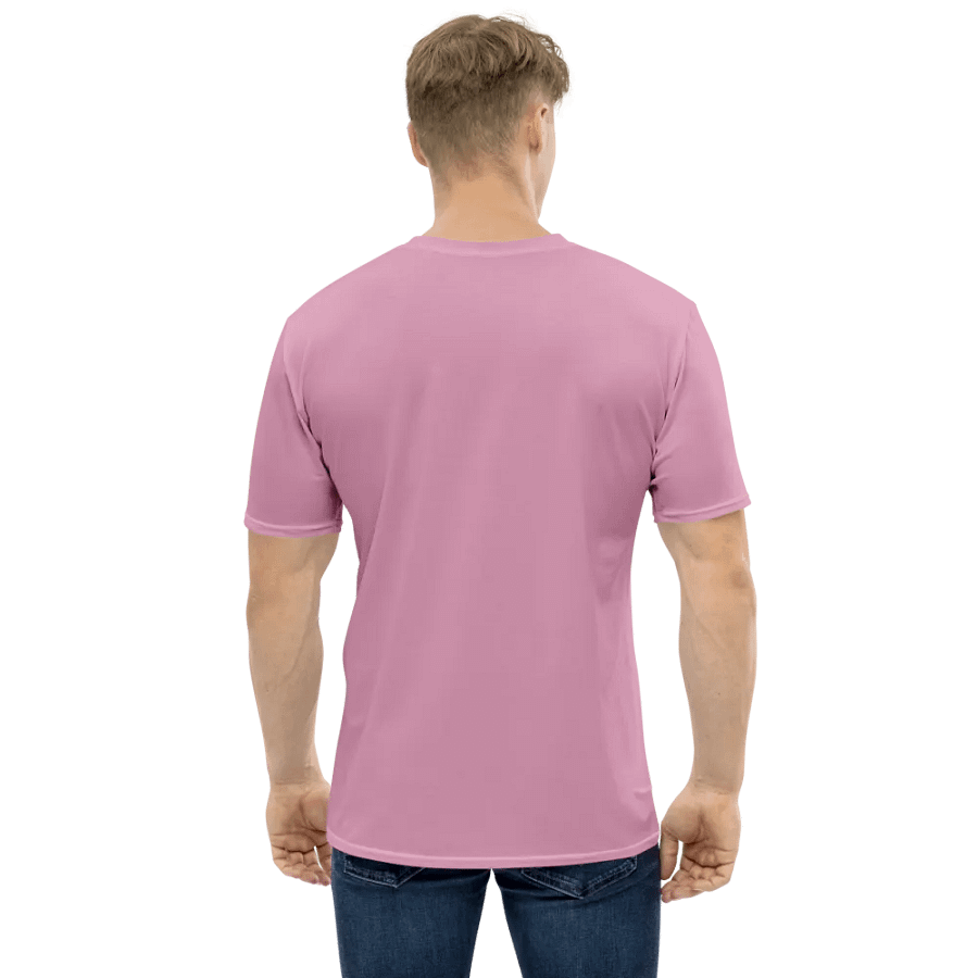 Plain Light Pink Light Summer Men's Crewneck Polyester Heavyweight Premium T-Shirt by Treasure Pie product image (3)
