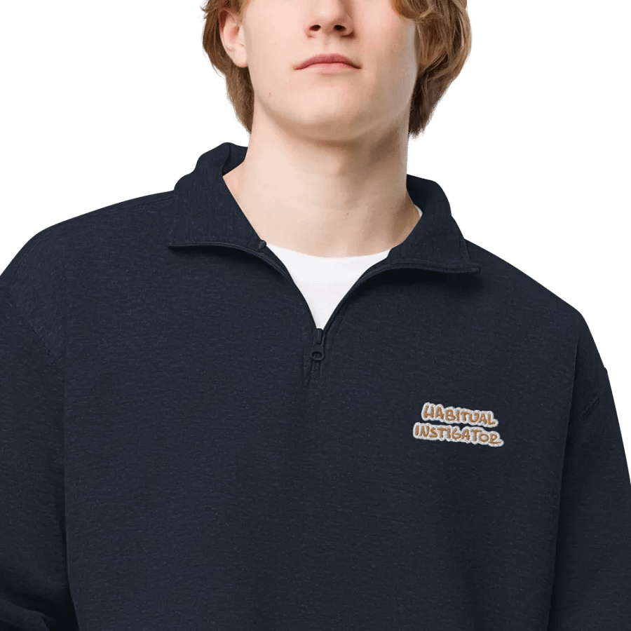HABITUAL INSTIGATOR (brass bubble design) embroidered quarter zip product image (10)