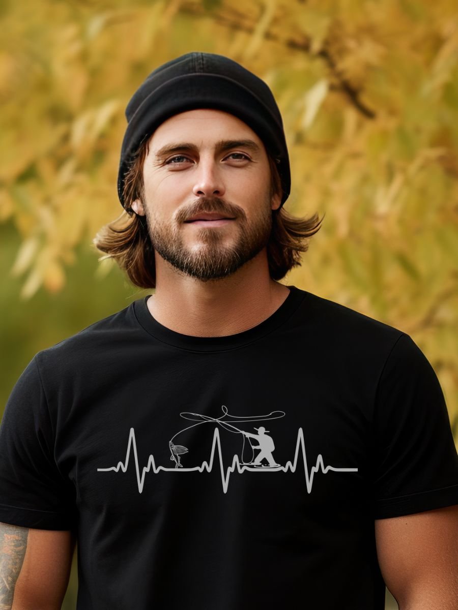 Fly Fishing Heartbeat Gildan 64000 Unisex Tshirt product image (1)