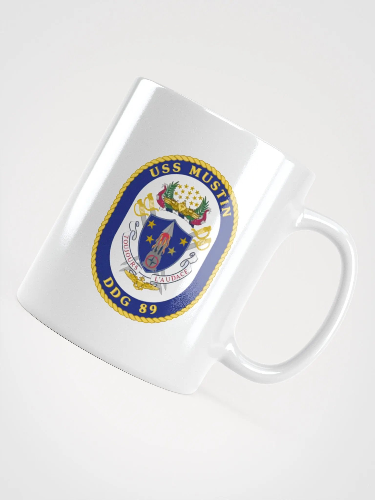 USS Mustin DDG 89: White Coffee Cup product image (4)
