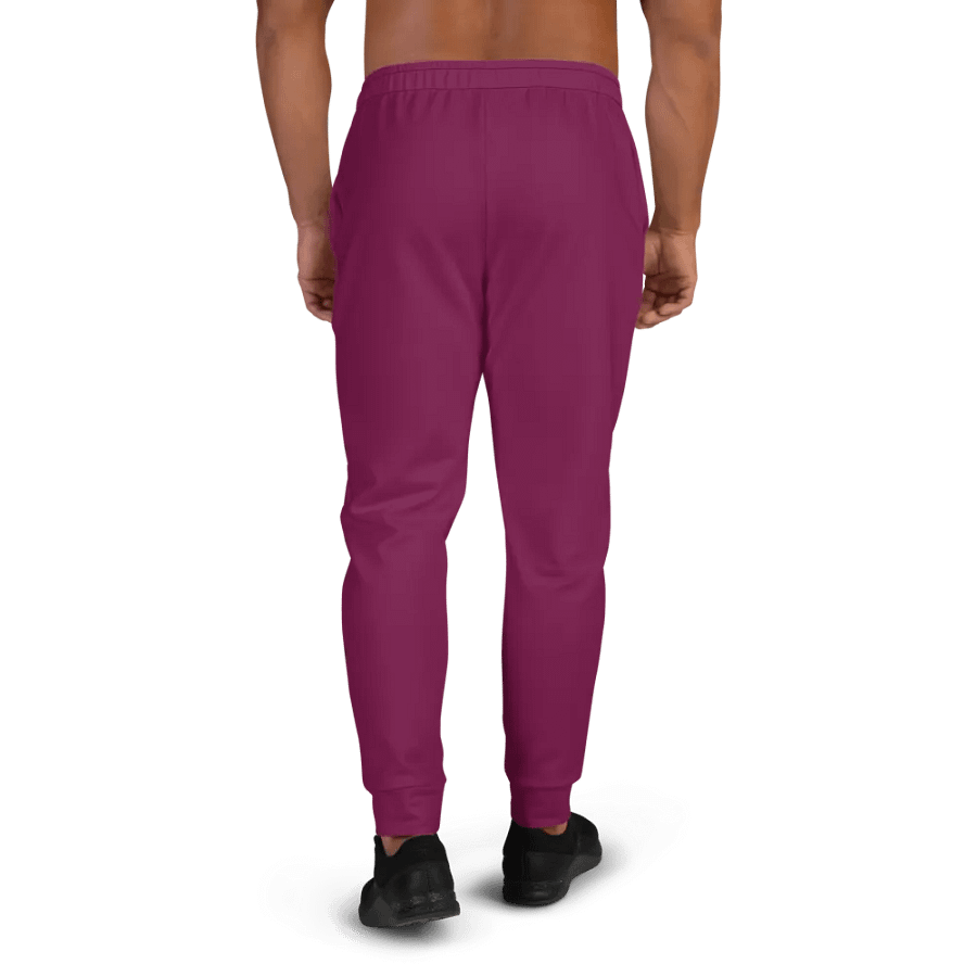 Plain Dark Burgundy Red True Summer Recycled Polyester Premium Men's Joggers by Treasure Pie product image (4)