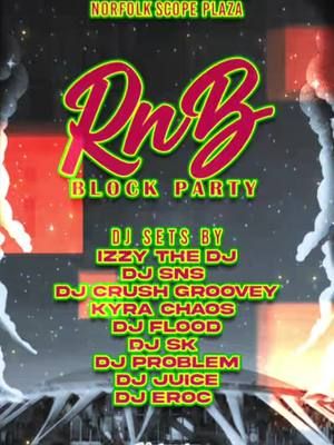 NORFOLK, YOU READY?! Pullin’ up to rock the block at the RnB Block Party June 20th! Set locked in, energy on 100 — let’s make it a night to remember.  #RnBBlockParty #DJProblem #NorfolkNights #VibeCurator #ItsAProblem #RnBPartyVibes #SummerSets #LiveAtTheScope 