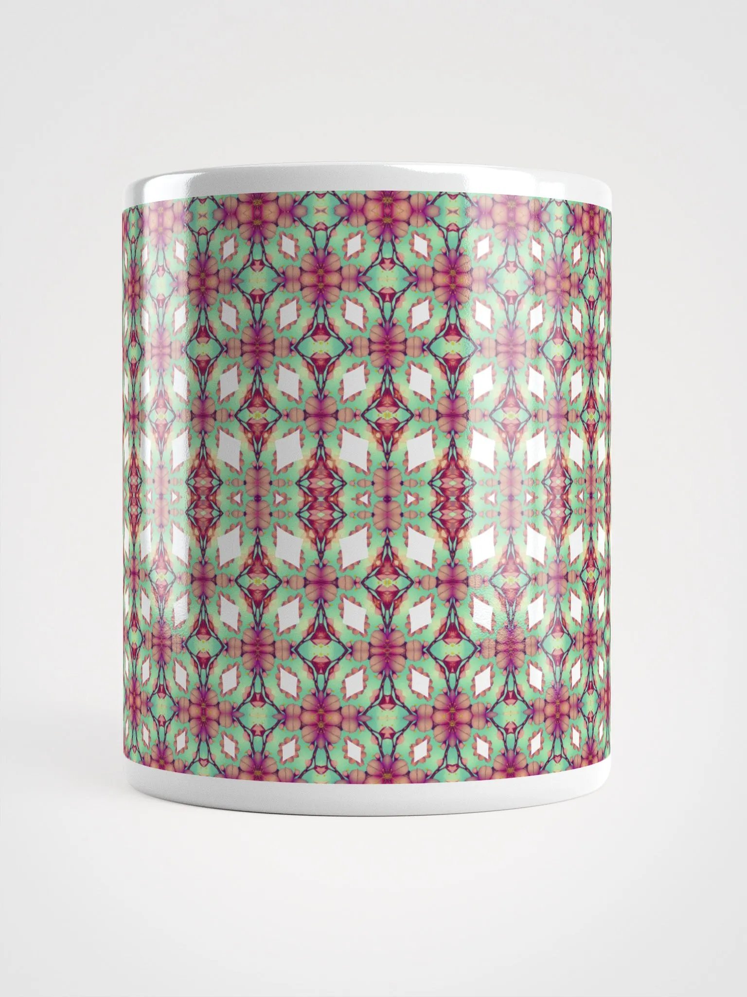 Elegant Diamond & Floral Ceramic Mug product image (6)