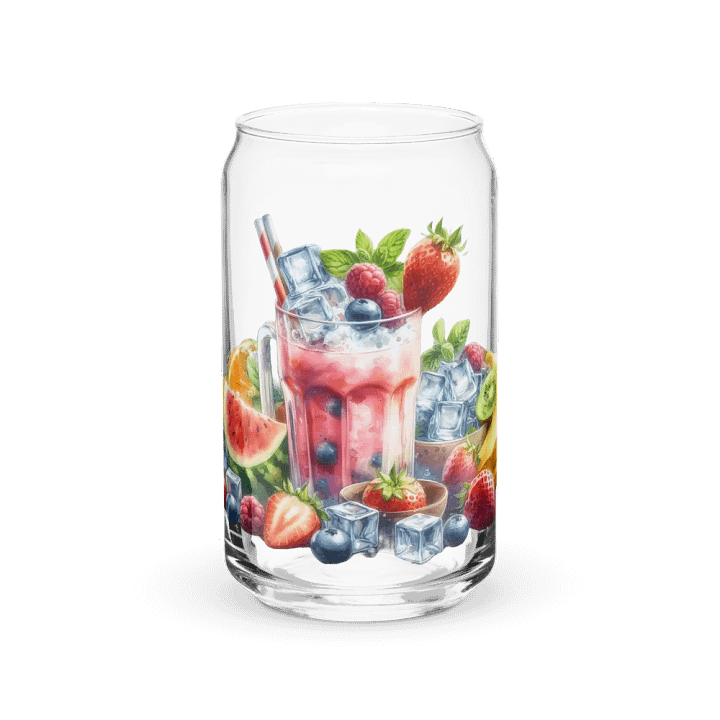 Fruit juice with fruit slice mixed water affect, design_05-Can-Shaped Glass product image (1)