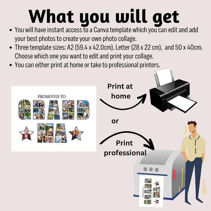 Promoted to Grandma Photo Collage Canva Template product image (2)