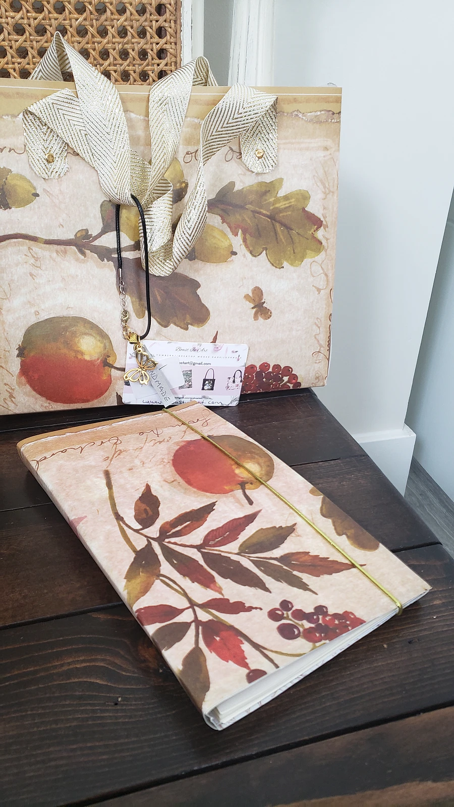Simple But Cute Apples and Cherries Gift Bag with Notebook product image (2)