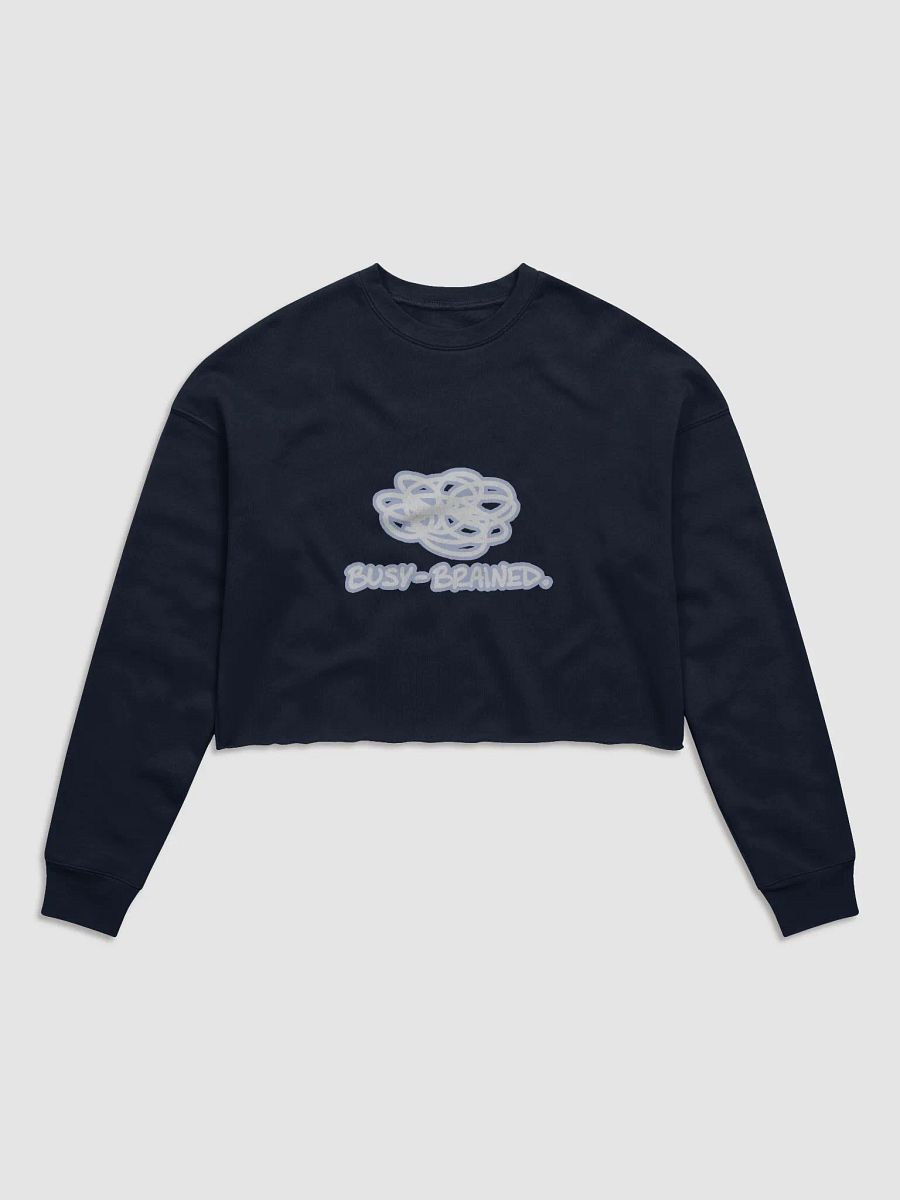 BUSY-BRAINED (lined design, #BDCAEF) Women's Fleece Crop Sweatshirt product image (18)